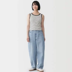 Clearance Muji Top brassière court côtelé en coton pour femme