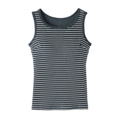 Clearance Muji Top brassière court côtelé en coton pour femme