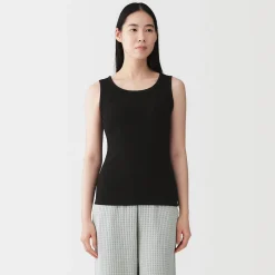 Clearance Muji Top brassière court côtelé en coton pour femme
