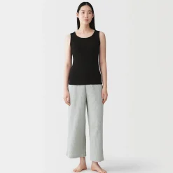 Clearance Muji Top brassière court côtelé en coton pour femme