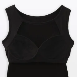 Clearance Muji Top brassière court côtelé en coton pour femme