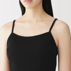 Online Muji Top brassière court côtelé en coton pour femme