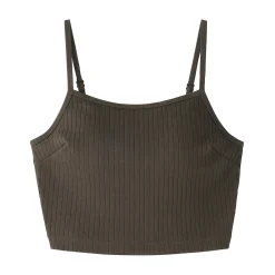 Online Muji Top brassière court côtelé en coton pour femme