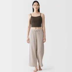 Online Muji Top brassière court côtelé en coton pour femme