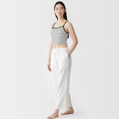 Online Muji Top brassière court côtelé en coton pour femme