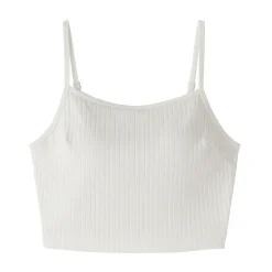Online Muji Top brassière court côtelé en coton pour femme