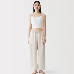Online Muji Top brassière court côtelé en coton pour femme