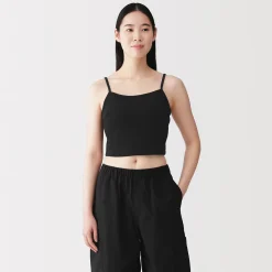 Online Muji Top brassière court côtelé en coton pour femme