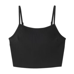 Online Muji Top brassière court côtelé en coton pour femme