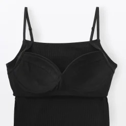 New Muji Top brassière lisse côtelé en mélange lyocell pour femme