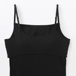 New Muji Top brassière lisse côtelé en mélange lyocell pour femme