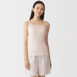 New Muji Top brassière lisse côtelé en mélange lyocell pour femme