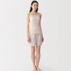 New Muji Top brassière lisse côtelé en mélange lyocell pour femme