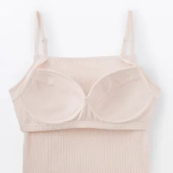New Muji Top brassière lisse côtelé en mélange lyocell pour femme