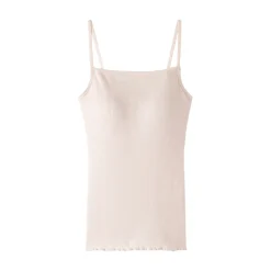 New Muji Top brassière lisse côtelé en mélange lyocell pour femme