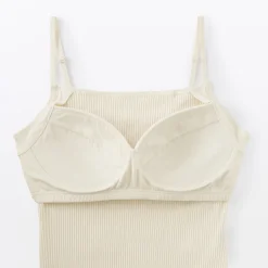 New Muji Top brassière lisse côtelé en mélange lyocell pour femme
