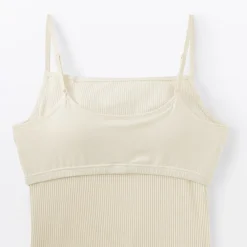 New Muji Top brassière lisse côtelé en mélange lyocell pour femme