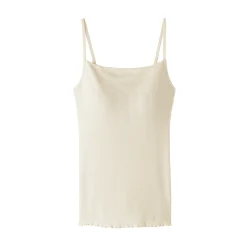 New Muji Top brassière lisse côtelé en mélange lyocell pour femme