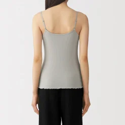 New Muji Top brassière lisse côtelé en mélange lyocell pour femme