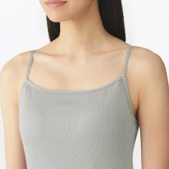 New Muji Top brassière lisse côtelé en mélange lyocell pour femme