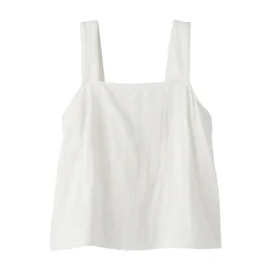 Hot Muji Top sans manches en double gaze à pois dobby pour femme