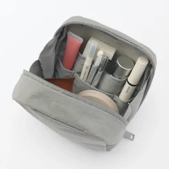 Discount Muji Trousse de maquillage à poser en nylon texturé