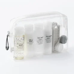 Outlet Muji Trousse de toilette transparente ‐ Pochette de voyage 12 x 18,5 x 4 cm