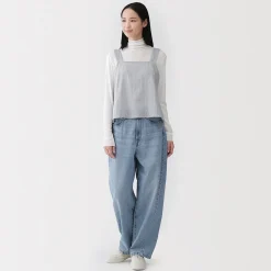 Discount Muji T-shirt à col roulé transparent à manches longues en mélange de lyocell pour femme
