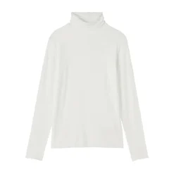 Discount Muji T-shirt à col roulé transparent à manches longues en mélange de lyocell pour femme