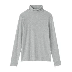 Discount Muji T-shirt à col roulé transparent à manches longues en mélange de lyocell pour femme