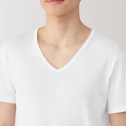 Online Muji T‐shirt à col V en coton respirant pour homme