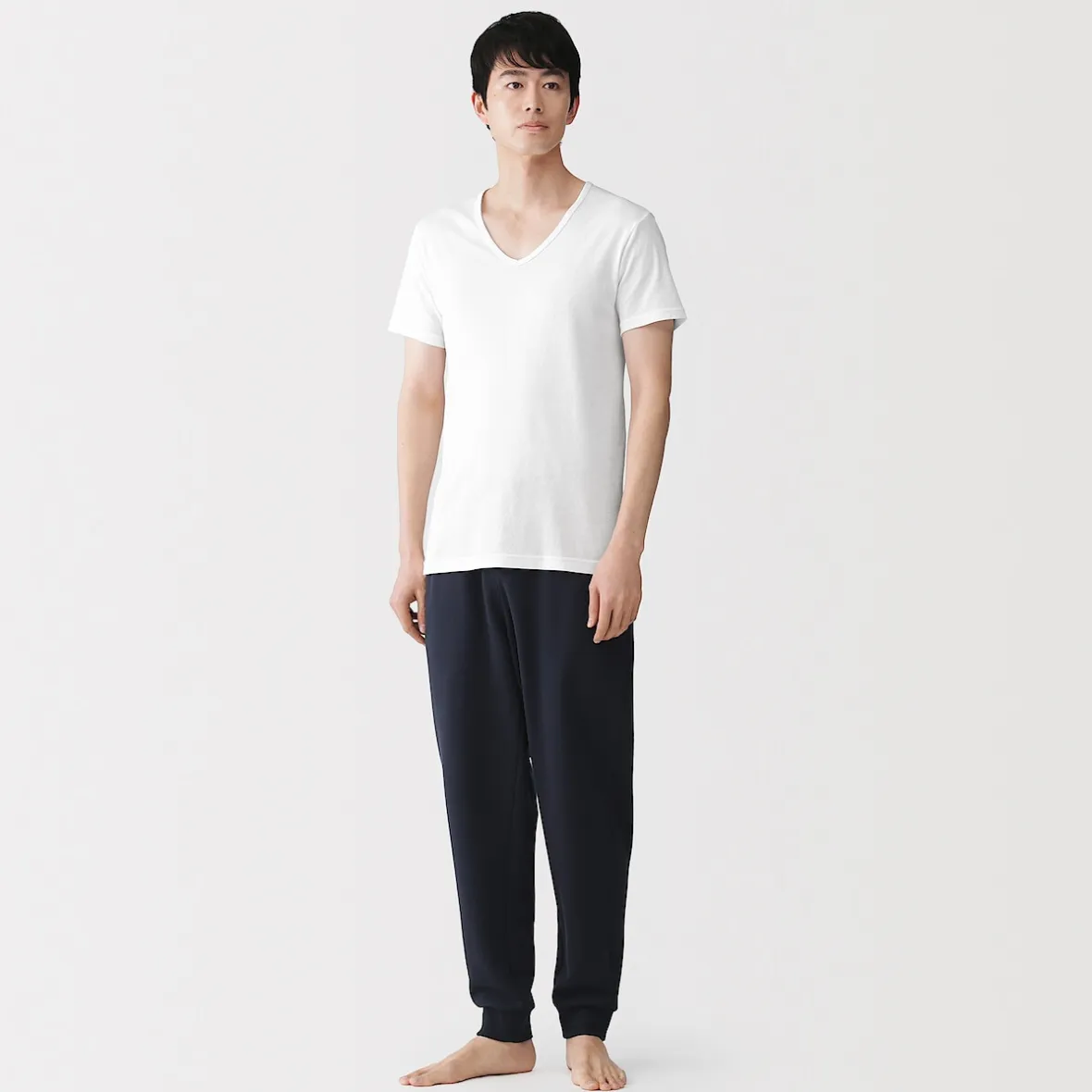 Online Muji T‐shirt à col V en coton respirant pour homme