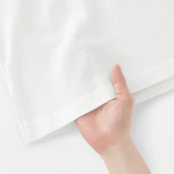 New Muji T-shirt à mancherons en coton épais pour femme