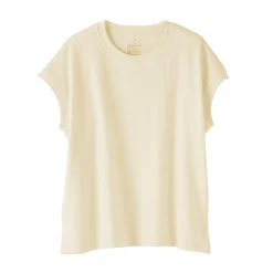 New Muji T-shirt à mancherons en coton épais pour femme