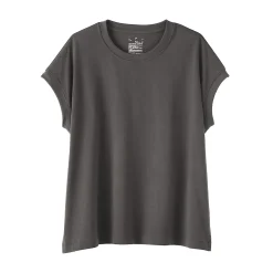 New Muji T-shirt à mancherons en coton épais pour femme