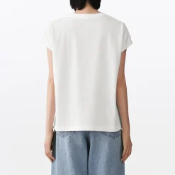 New Muji T-shirt à mancherons en coton épais pour femme