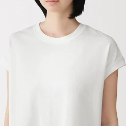 New Muji T-shirt à mancherons en coton épais pour femme