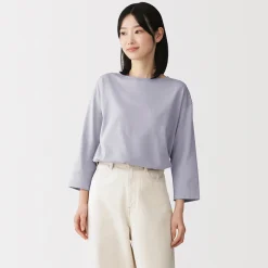 Clearance Muji T‐shirt à manches 3/4 en coton mélangé pour femme