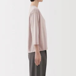 Clearance Muji T‐shirt à manches 3/4 en coton mélangé pour femme