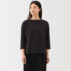 Clearance Muji T‐shirt à manches 3/4 en coton mélangé pour femme