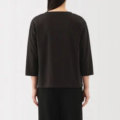 Clearance Muji T‐shirt à manches 3/4 en coton mélangé pour femme