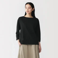 Clearance Muji T‐shirt à manches 3/4 en coton mélangé pour femme