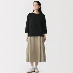 Clearance Muji T‐shirt à manches 3/4 en coton mélangé pour femme