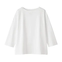 Clearance Muji T‐shirt à manches 3/4 en coton mélangé pour femme
