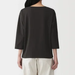 Clearance Muji T‐shirt à manches 3/4 en coton mélangé pour femme