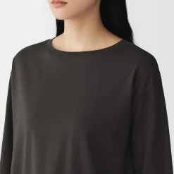 Clearance Muji T‐shirt à manches 3/4 en coton mélangé pour femme