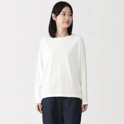 Discount Muji T-shirt à manches longues chauve-souris en jersey lyocell pour femme