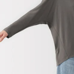 Discount Muji T-shirt à manches longues chauve-souris en jersey lyocell pour femme