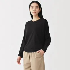 Discount Muji T-shirt à manches longues chauve-souris en jersey lyocell pour femme