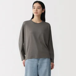 Discount Muji T-shirt à manches longues chauve-souris en jersey lyocell pour femme